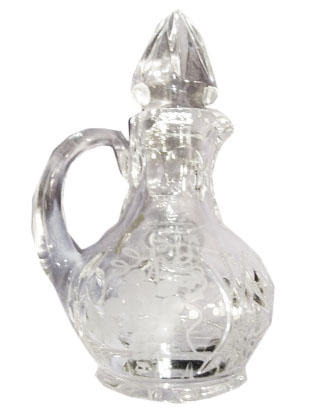 Ampułka kryształowa - mała NA WINO (ampułka - 8cm, z korkiem - 12cm) - 24257