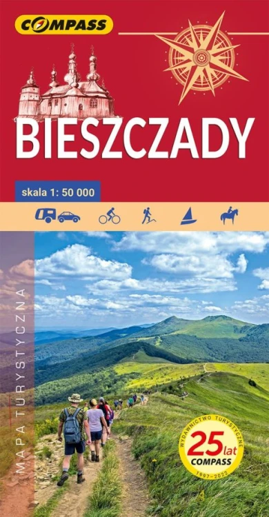 Bieszczady - mapa turystyczna - -, mapy, COMPASS, 2022 r., oprawa miękka - 23594 9788381842044