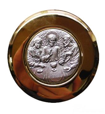 Cyborium mosiądz śr. 8cm (ostatnia wieczerza) - 21185