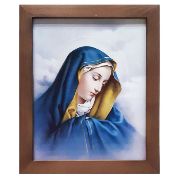 Obraz 23x28cm Matka Boża Bolesna rama BRĄZOWA płaska - ! - 18383