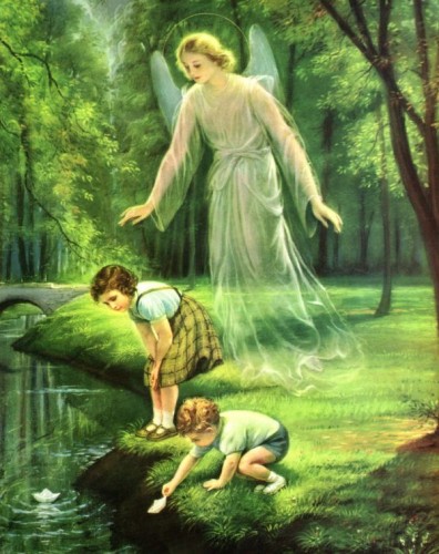 Obrazek (wkład) Anioł Stróż i dzieci nad rzeką - 18049