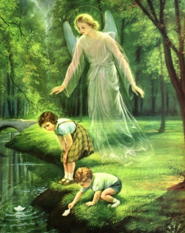Obrazek (wkład) Anioł Stróż i dzieci nad rzeką - 18049