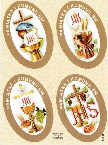 Naklejki Pierwsza Komunia Święta (4 naklejki) - 17748