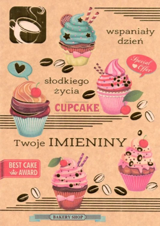 Karnet EKO IMIENINY B6 różne wzory - 17497 5901646053120