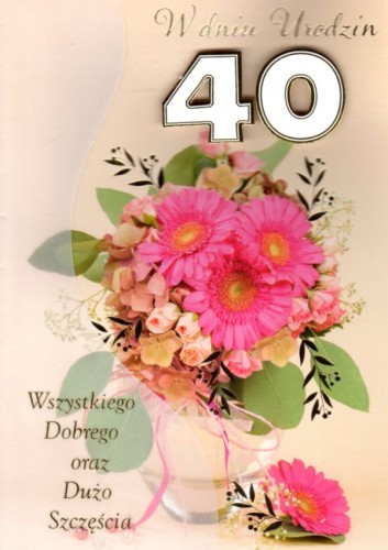 Karnet Urodziny cyfry - 40 (różne wzory) - 17458 5906664002495