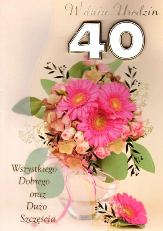 Karnet Urodziny cyfry - 40 (różne wzory) - 17458 5906664002495