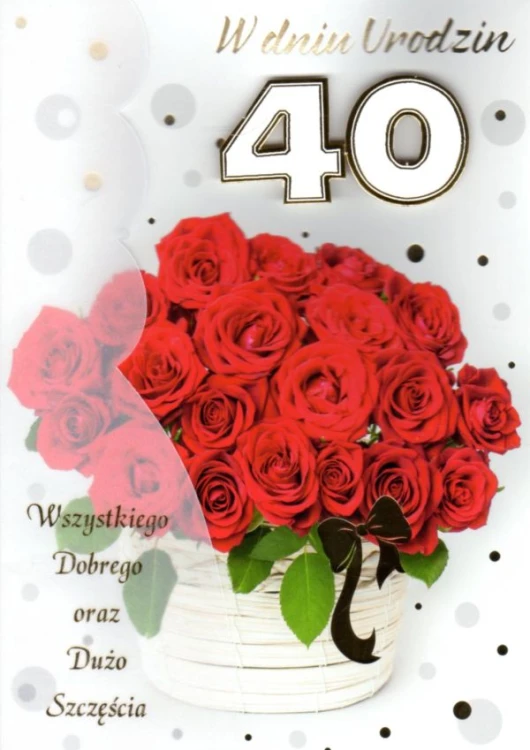 Karnet Urodziny cyfry - 40 (różne wzory) - 17458 5906664002495