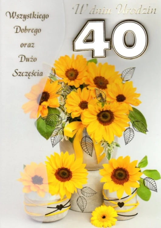 Karnet Urodziny cyfry - 40 (różne wzory) - 17458 5906664002495