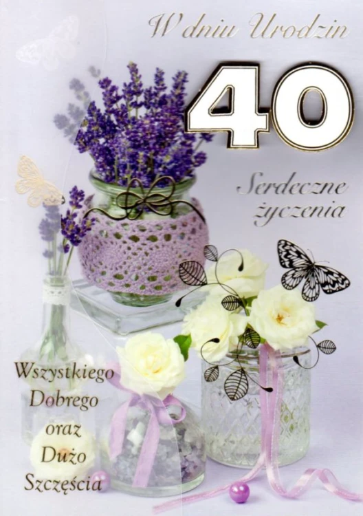 Karnet Urodziny cyfry - 40 (różne wzory) - 17458 5906664002495