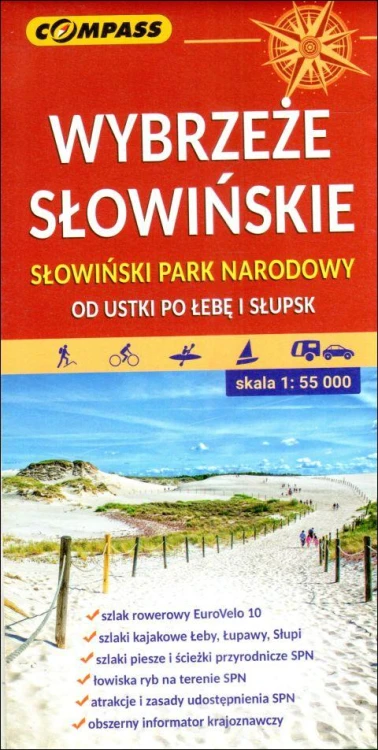 Wybrzeże Słowińskie, Słowiński Park Narodowy - mapa - -, mapy, Wydawnictwo COMPASS Roman Trzmielewski Sp.J., 2021 r., oprawa miękka - 17256 9788381842464