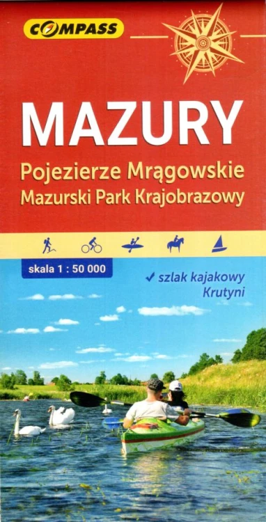 Mazury, Pojezierze Mrągowskie, Mazurski Park Krajobrazowy - mapa - -, mapy, Wydawnictwo COMPASS Roman Trzmielewski Sp.J., 2022 r., oprawa miękka - 17190 9788381843959