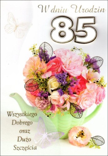 Karnet Urodziny cyfry - 85 (różne wzory) - 17169 5906664002495