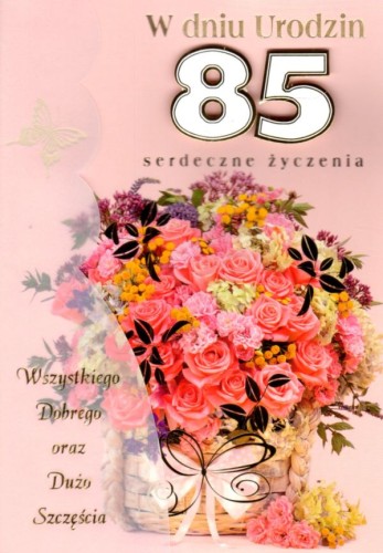 Karnet Urodziny cyfry - 85 (różne wzory) - 17169 5906664002495