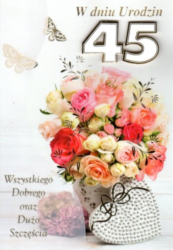 Karnet Urodziny cyfry - 45 (różne wzory) - 17159 5906664002495