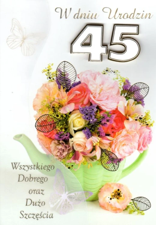 Karnet Urodziny cyfry - 45 (różne wzory) - 17159 5906664002495