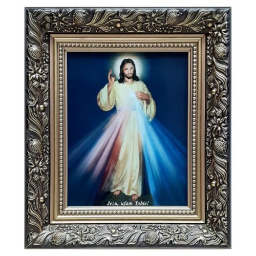 Obraz 30x35cm Jezu Ufam Tobie rama złota - ! - 16016