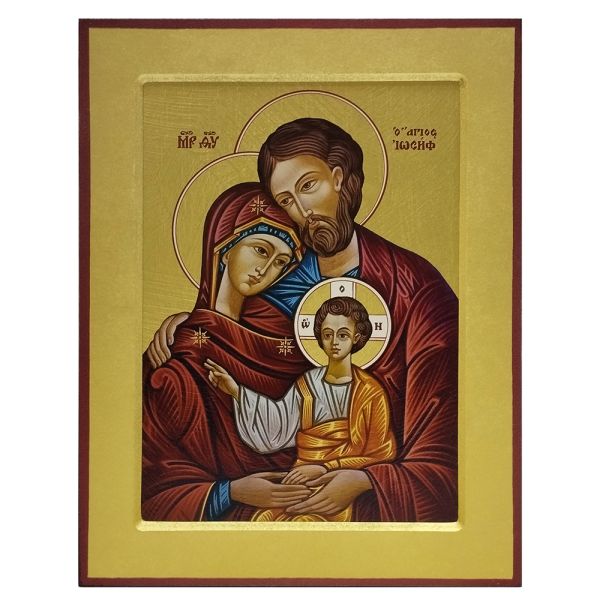 Ikona Św. Rodzina 23x18cm czerwony plaszcz (w pudełku białym) - 14580