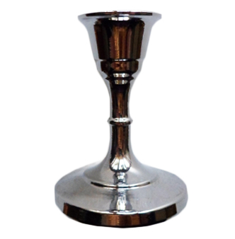 Świecznik tradycyjny chrom mały h7,5cm - 14041