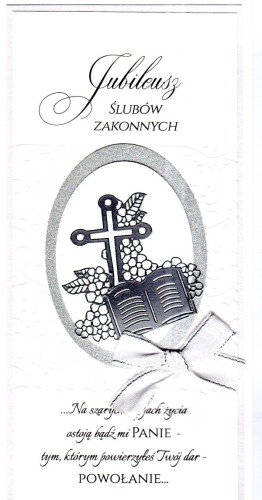 Karnet JUBLILEUSZ ŚLUBÓW ZAKONNYCH ręcznie robiony różne wzory                    DL - 13485 5905669660013