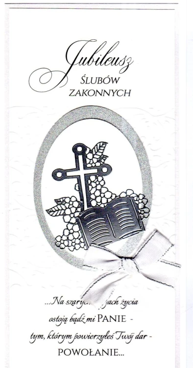 Karnet JUBLILEUSZ ŚLUBÓW ZAKONNYCH ręcznie robiony różne wzory                    DL - 13485 5905669660013