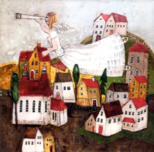 Obrazek - KAFELEK Anioł 11x11cm (ceramiczny) - 13393