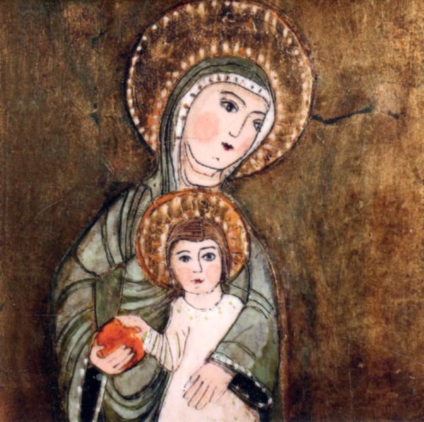 Obrazek - KAFELEK Matka Boża z Dzieciątkiem 11x11cm (ceramiczny) - 13374