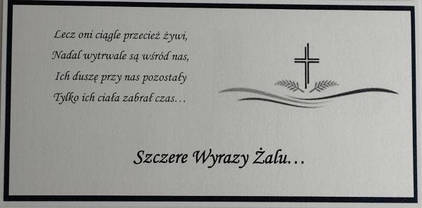 Karnet KONDOLENCJE ręcznie robiony różne wzory - 13201