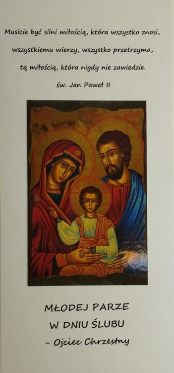 Karnet ŚLUB od OJCA CHRZESTNEGO ręcznie robiony różne wzory - 13129