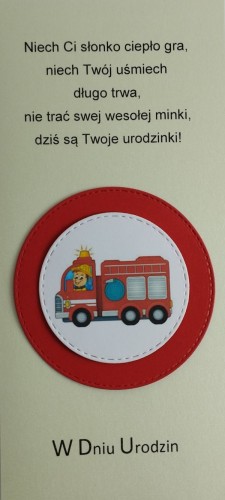 Karnet URODZINY DZIECIĘCE (czerwone koło) ręcznie robiony różne wzory - 13101
