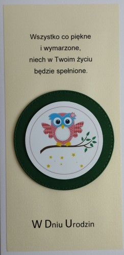 Karnet URODZINY DZIECIĘCE (zielone koło) ręcznie robiony różne wzory - 13048