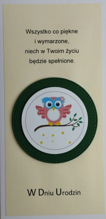 Karnet URODZINY DZIECIĘCE (zielone koło) ręcznie robiony różne wzory - 13048