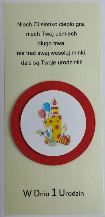 Karnet ROCZEK (czerwone koło) ręcznie robiony różne wzory - 13029