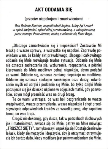 Folder "AKT ODDANIA SIĘ przeciw niepokojom i zmartwieniom" - 12854