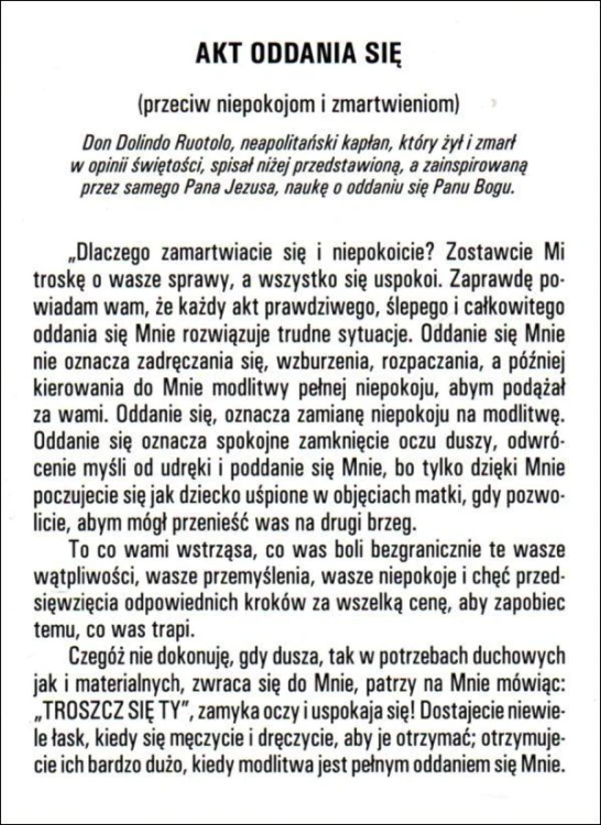 Folder "AKT ODDANIA SIĘ przeciw niepokojom i zmartwieniom" - 12854