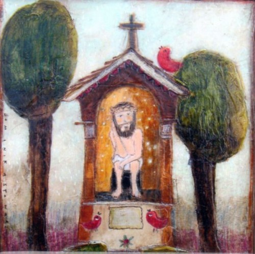 Obrazek - KAFELEK Chrystus Frasobliwy 11x11cm - 12772