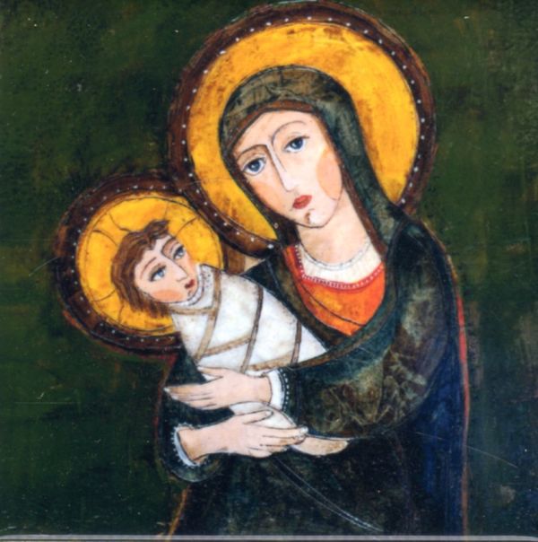 Obrazek - KAFELEK Matka Boża z Dzieciątkiem 11x11cm (ceramiczny) - 12769