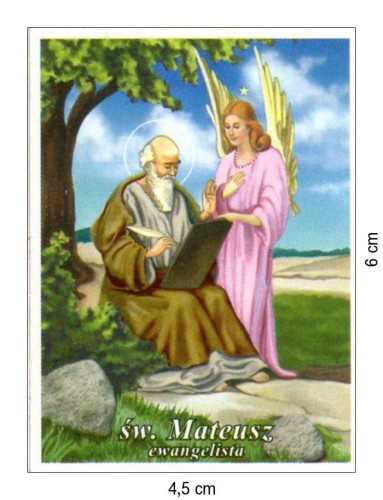Obrazek mały św. Mateusz Ewangelista (bez modlitwy) 100  szt. - 12474