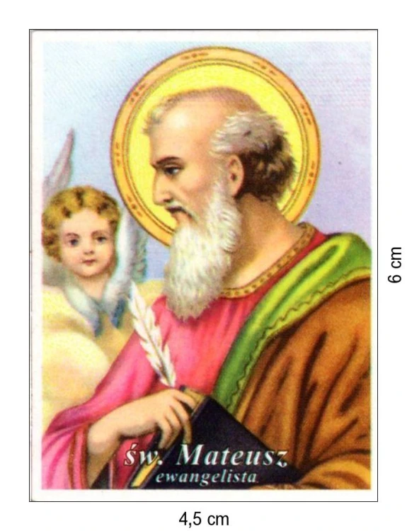 Obrazek mały św. Mateusz Ewangelista (bez modlitwy) 100  szt. - 12473