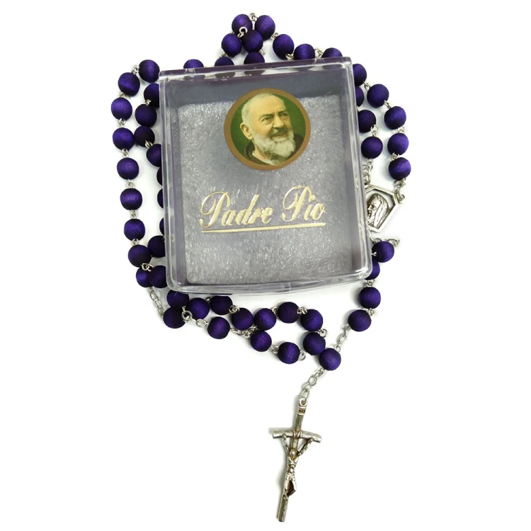 Różaniec zapachowy O.Pio ł. kolor w pudełku - 12330
