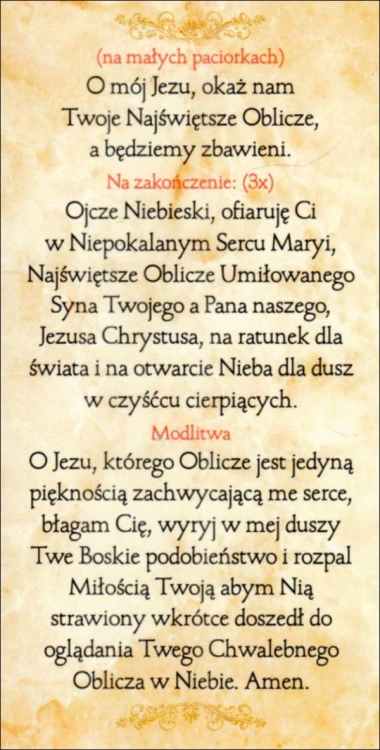 Zakładka do książki - Koronka do Najświętszego Oblicza Pana Jezusa - 11856