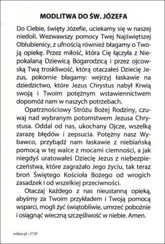 Pocztówka św. Józef z dzieciątkiem. Modlitwa do św. Józefa - 11817