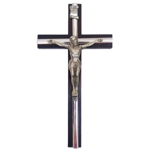 Krzyż wiszący drewniany h21cm WIŚNIA z wkładką - 11536