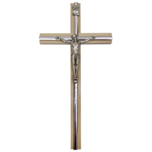 Krzyż wiszący drewniany h28cm BEZBARWNY z pojedynczą wkładką - 11529