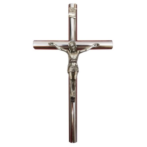Krzyż wiszący drewniany h16cm wiśnia wąski z wkładką - 11449