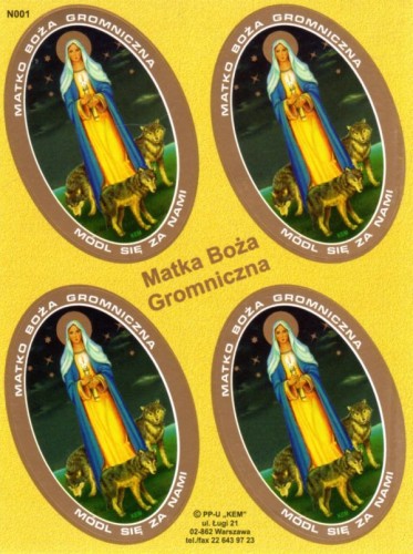 Naklejki Matka Boża Gromniczna (4 naklejki) - 11308