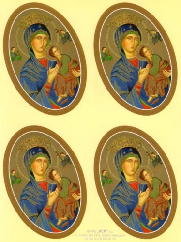 Naklejki Matka Boża Nieustającej Pomocy (4 naklejki) - 11265