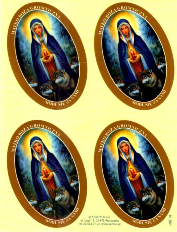 Naklejki Matka Boża Gromniczna (4 naklejki) - 11260