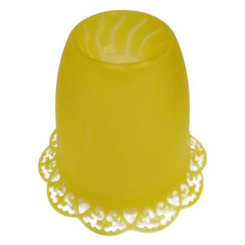 Lampion na świecę śr. 4cm tulipan ŻÓŁTY ZDOBIONY - 11219