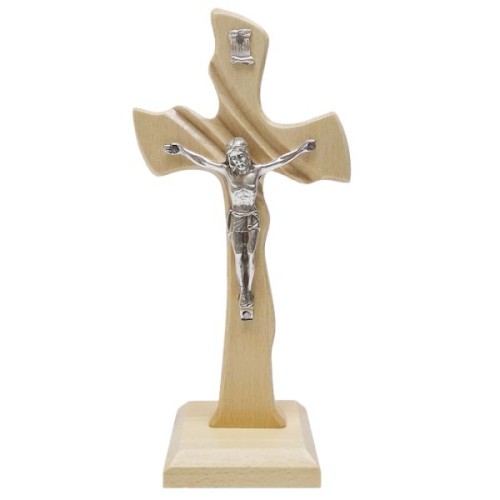 Krzyż stojący drewniany h18cm BEZBARWNY (nr9) - 11123