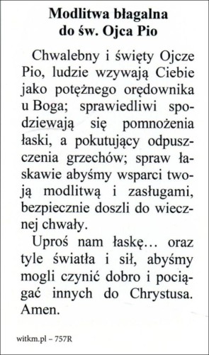 Obrazek Św. Ojciec Pio. Modlitwa błagalna do św Ojca Pio - ! - 09890